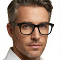 Mikael Anzel | Shine Black Wayfarer | Blue Light Protection Reading Eyeglasses