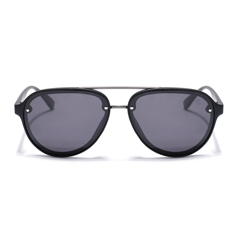 Eyejack Black Aviator Polarized Sunglasses for Men & Women (P025PCL2145)