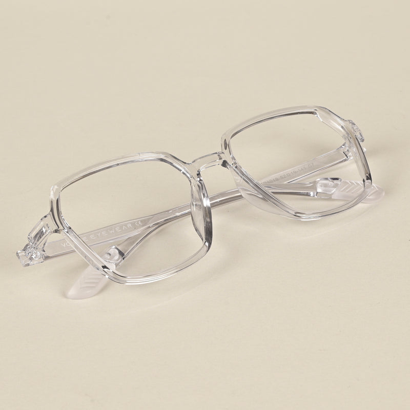 Voyage Air Grey Square Eyeglasses for Men & Women (TR1018MG4393-C3)