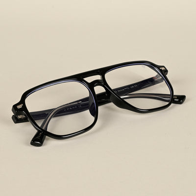 Voyage Black Wayfarer Eyeglasses for Men & Women (28365MG4372-C1)