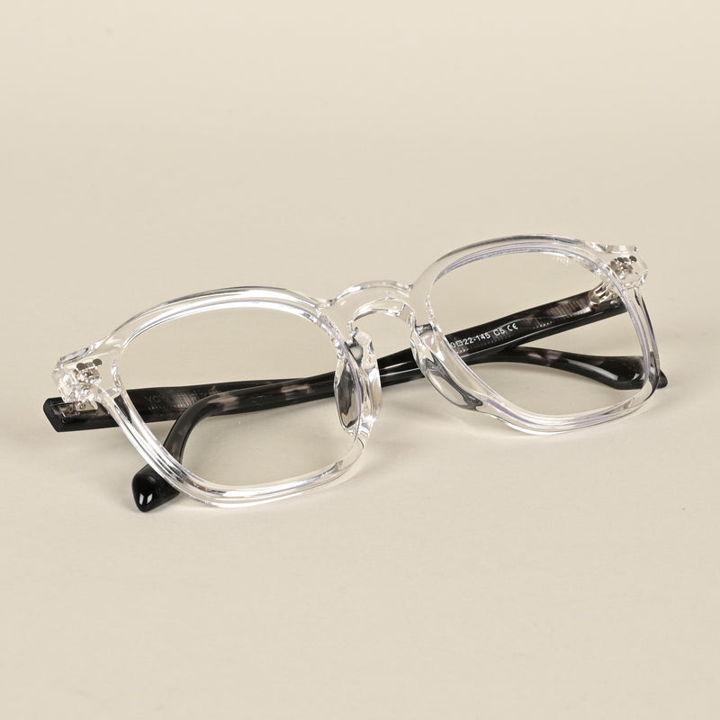Voyage Transparent Wayfarer Eyeglasses for Men & Women (72025MG4399-C1)