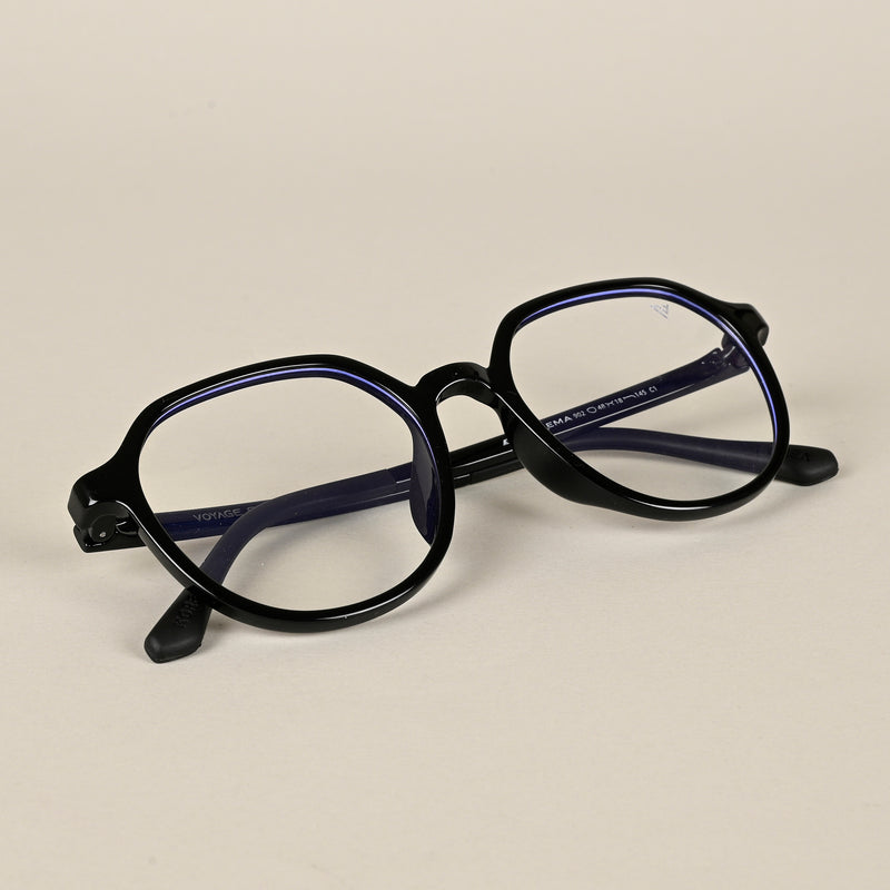Voyage Air Black Round Eyeglasses for Men & Women (902MG4387-C1)