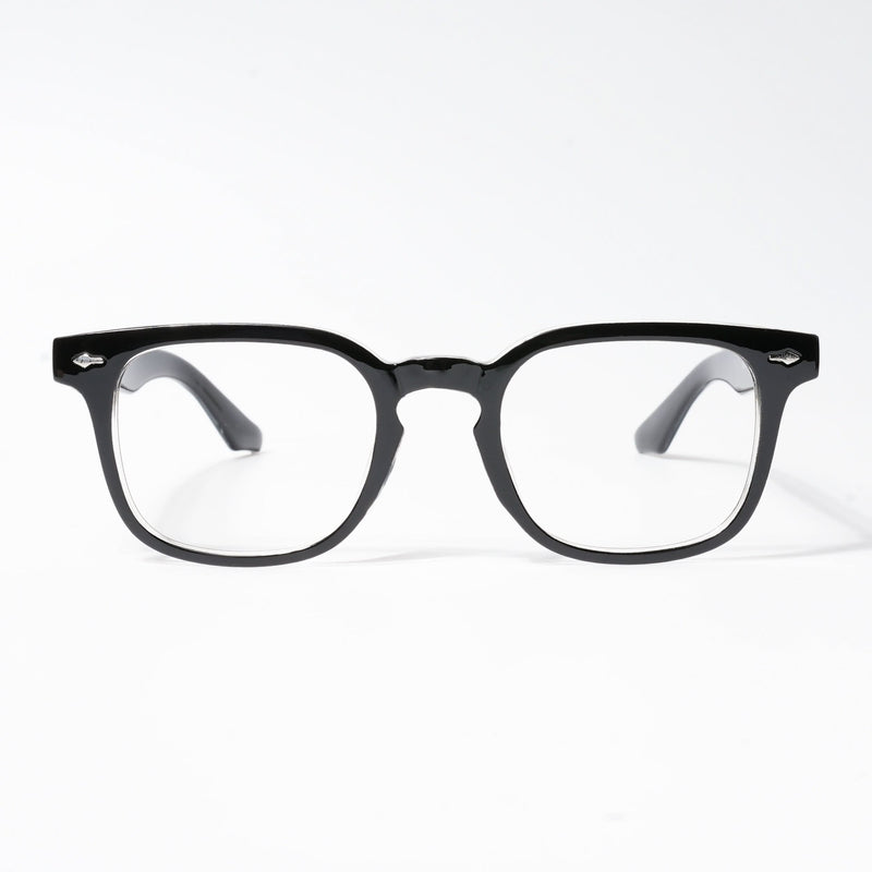 HEXXA Black & Transparent Square Eyeglasses for Men & Women (S9015CL489-C2)