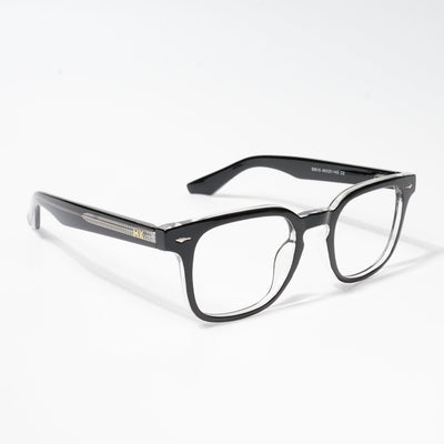 HEXXA Black & Transparent Square Eyeglasses for Men & Women (S9015CL489-C2)