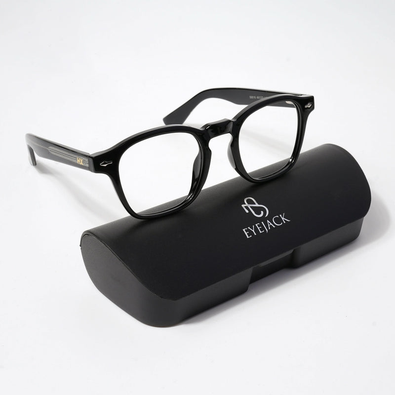 HEXXA Shine Black Square Eyeglasses for Men & Women (S9016CL492-C1)