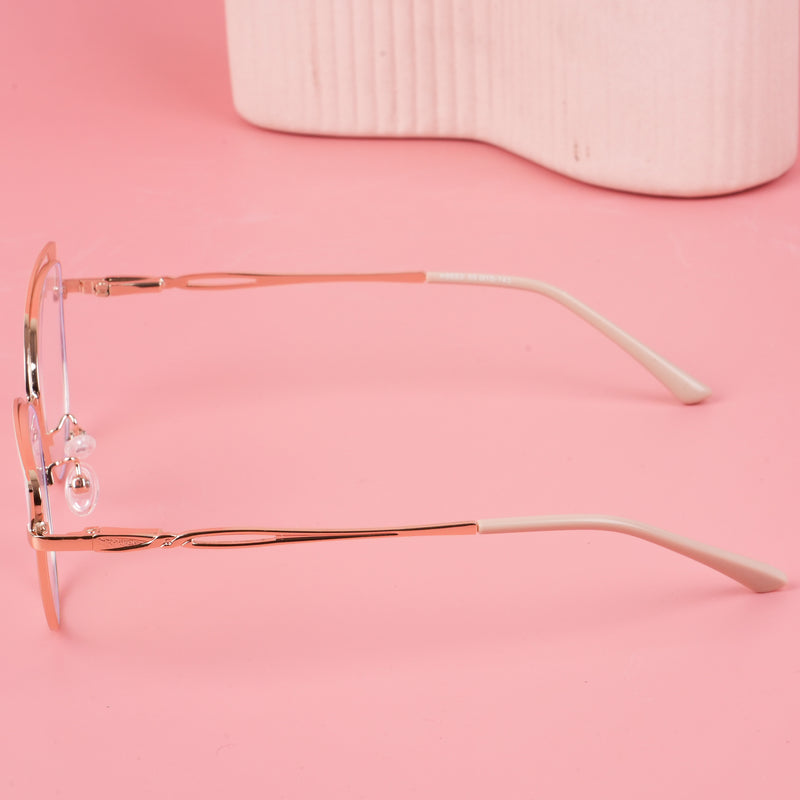 Voyage Glam Nude & Golden Cateye Eyeglasses for Women (9853MG4419-C5)