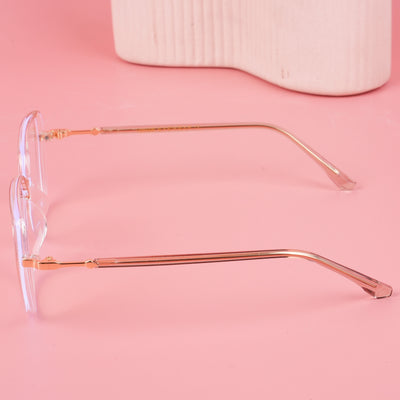 Voyage Glam Transparent Golden Square Eyeglasses for Men & Women (TR83040MG4686-C6)