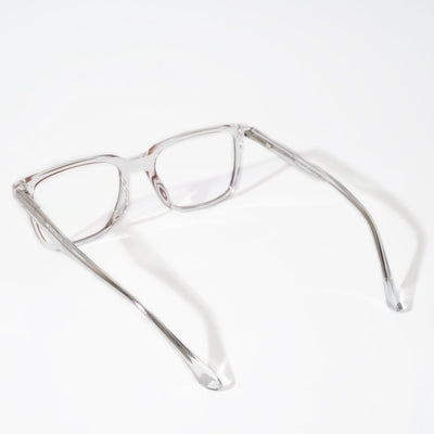 EyeJack Vortex Transparent Brown Rectangle Eyeglasses for Men & Women (SL001CL05-C2)