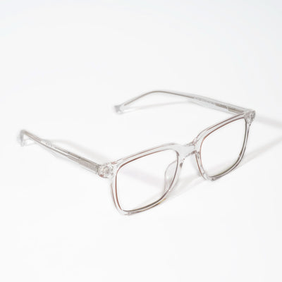 EyeJack Vortex Transparent Brown Rectangle Eyeglasses for Men & Women (SL001CL05-C2)