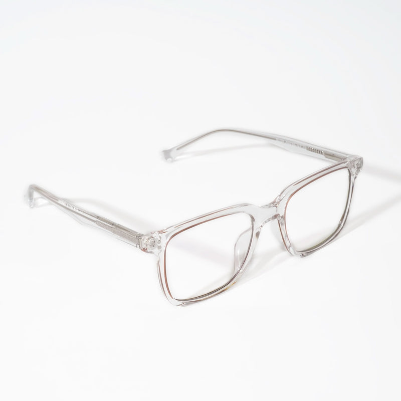 EyeJack Vortex Transparent Brown Rectangle Eyeglasses for Men & Women (SL001CL05-C2)