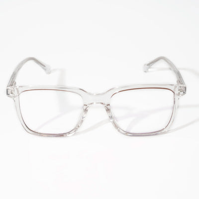 EyeJack Vortex Transparent Brown Rectangle Eyeglasses for Men & Women (SL001CL05-C2)