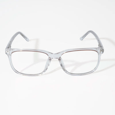 EyeJack Vortex Transparent Brown Rectangle Eyeglasses for Men & Women (SL003CL15-C5)