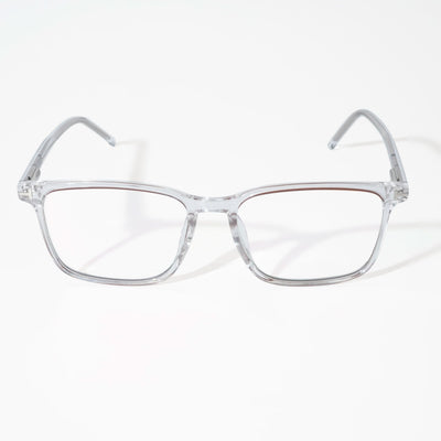 EyeJack Vortex Transparent Brown Rectangle Eyeglasses for Men & Women (SL004CL20-C5)