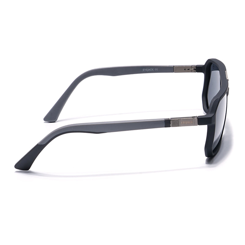 Eyejack Black Wayfarer Polarized Sunglasses for Men & Women (SR012PCL1112)