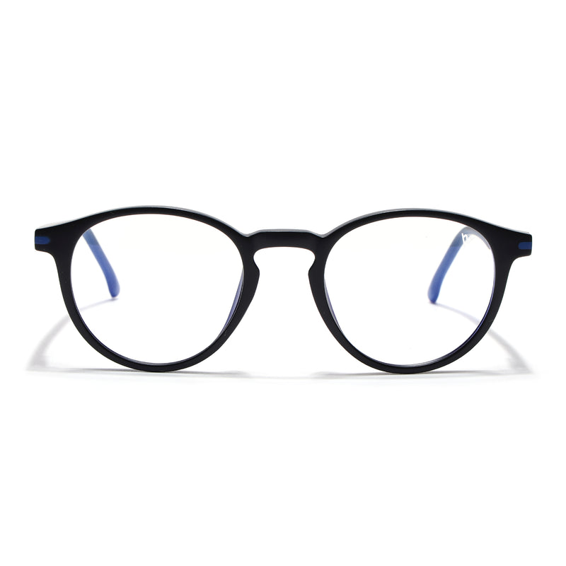 Voyage Black Round Eyeglasses for Men & Women (SV002FMG7437-C1)