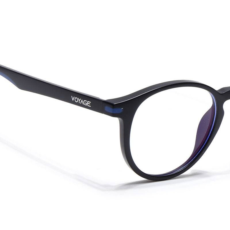 Voyage Black Round Eyeglasses for Men & Women (SV002FMG7437-C1)