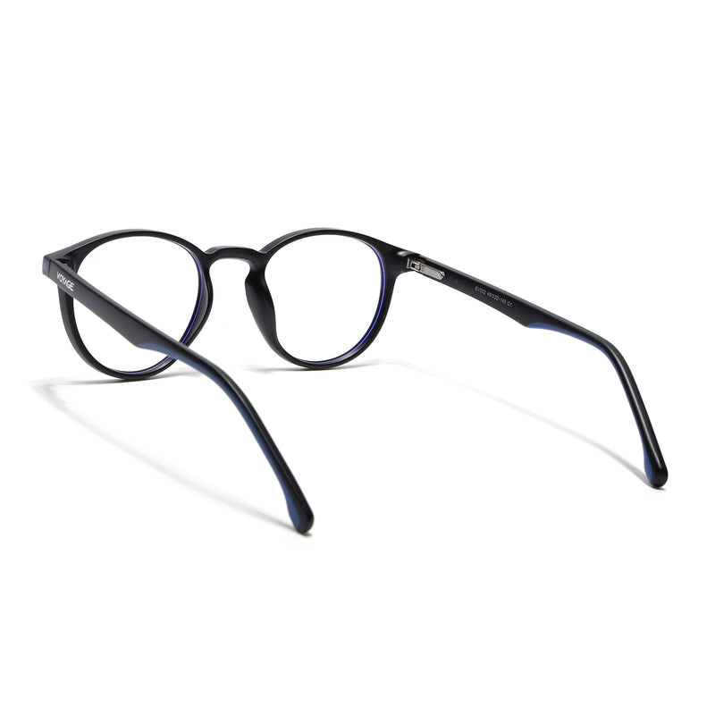Voyage Black Round Eyeglasses for Men & Women (SV002FMG7437-C1)