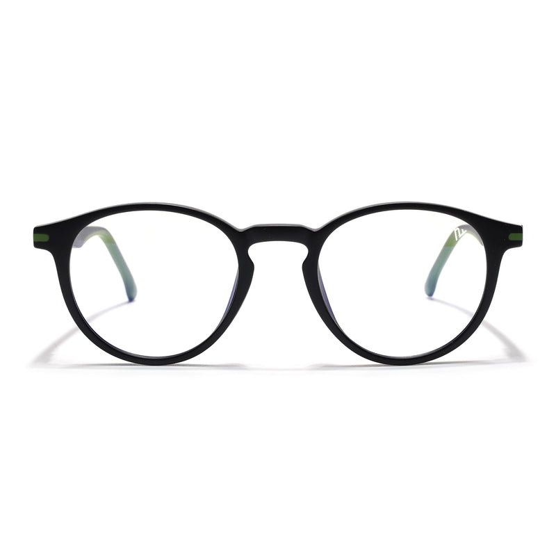 Voyage Black Round Eyeglasses for Men & Women (SV002FMG7438-C2)