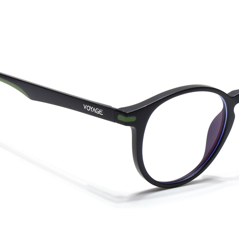 Voyage Black Round Eyeglasses for Men & Women (SV002FMG7438-C2)