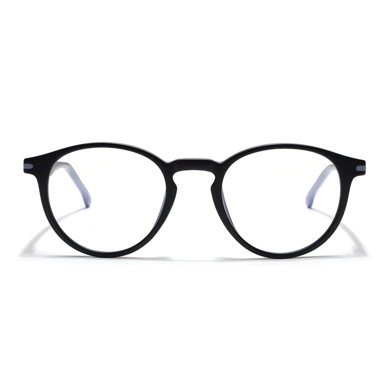 Voyage Black Round Eyeglasses for Men & Women (SV002FMG7439-C3)