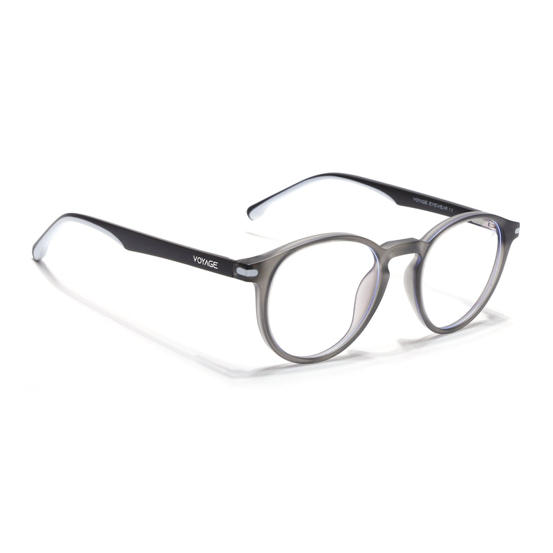 Voyage Dark Grey Round Eyeglasses for Men & Women (SV002FMG7440-C4)