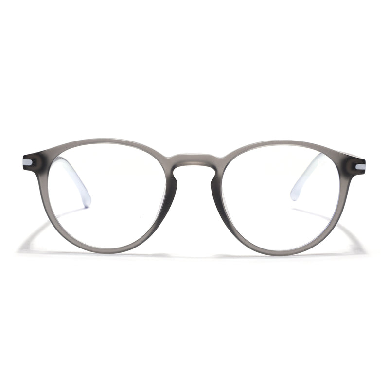 Voyage Dark Grey Round Eyeglasses for Men & Women (SV002FMG7440-C4)