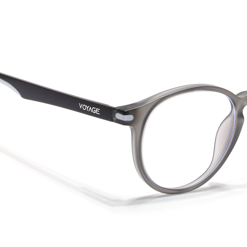 Voyage Dark Grey Round Eyeglasses for Men & Women (SV002FMG7440-C4)