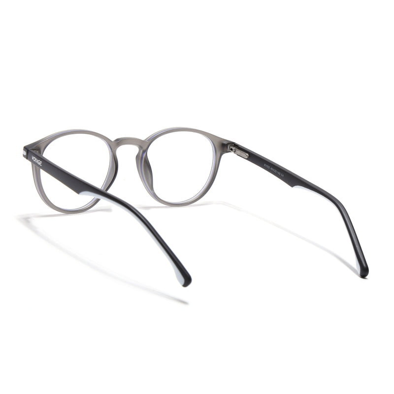 Voyage Dark Grey Round Eyeglasses for Men & Women (SV002FMG7440-C4)