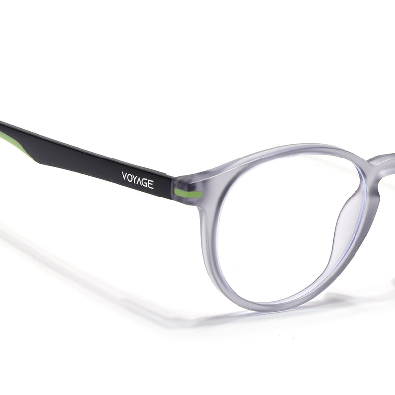 Voyage Light Grey Round Eyeglasses for Men & Women (SV002FMG7441-C5)