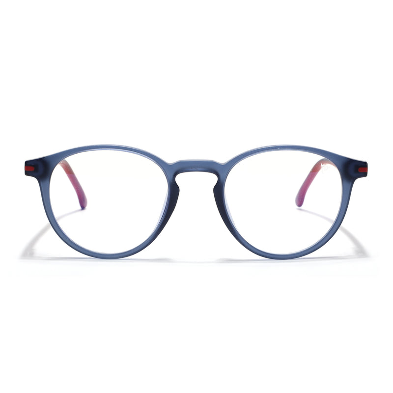 Voyage Blue Round Eyeglasses for Men & Women (SV002FMG7442-C6)