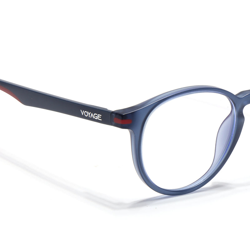 Voyage Blue Round Eyeglasses for Men & Women (SV002FMG7442-C6)