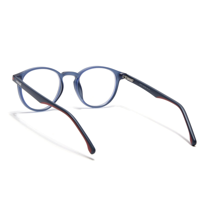 Voyage Blue Round Eyeglasses for Men & Women (SV002FMG7442-C6)