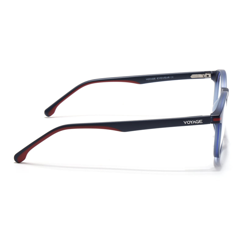 Voyage Blue Round Eyeglasses for Men & Women (SV002FMG7442-C6)