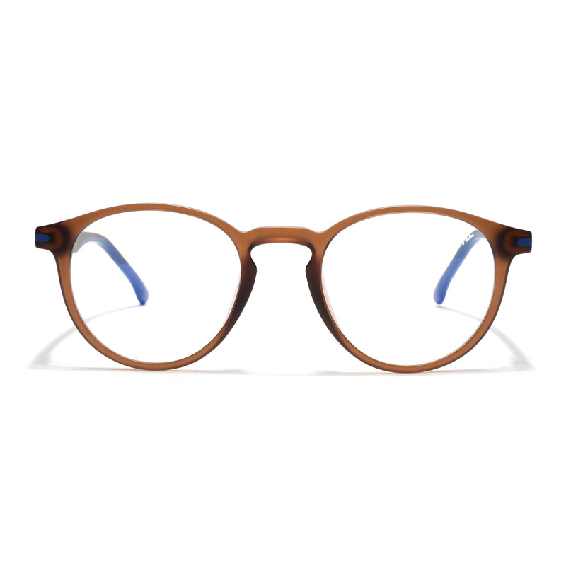 Voyage Brown Round Eyeglasses for Men & Women (SV002FMG7443-C7)