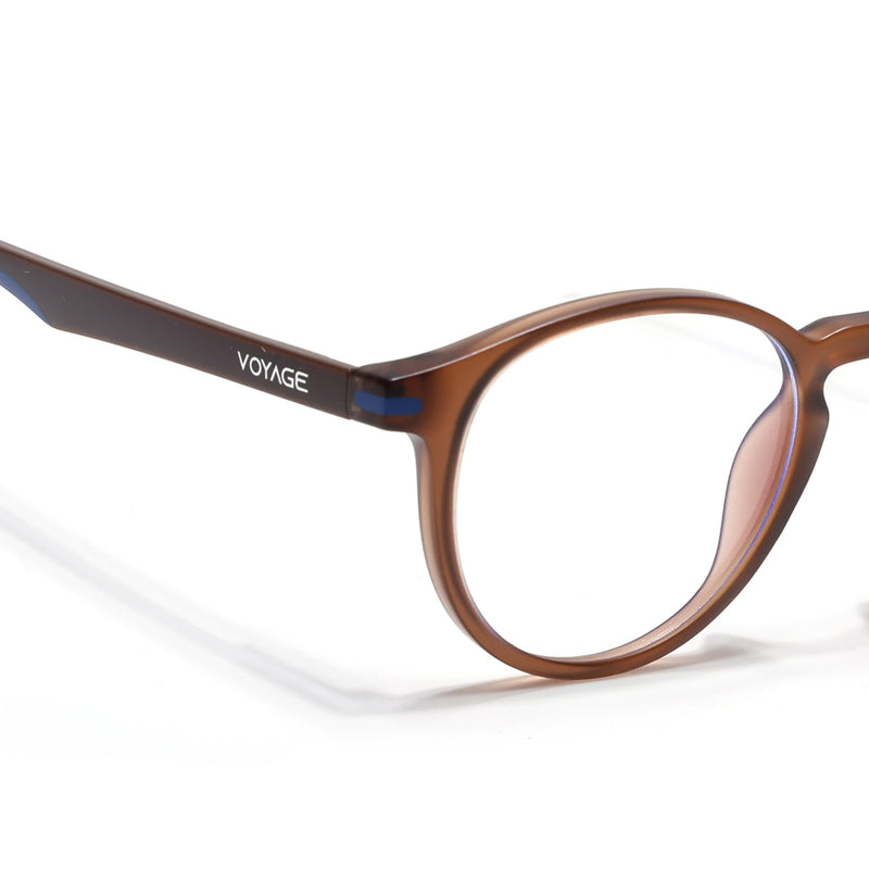 Voyage Brown Round Eyeglasses for Men & Women (SV002FMG7443-C7)