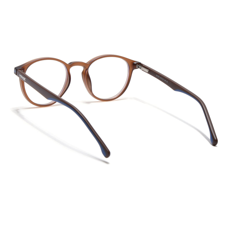 Voyage Brown Round Eyeglasses for Men & Women (SV002FMG7443-C7)
