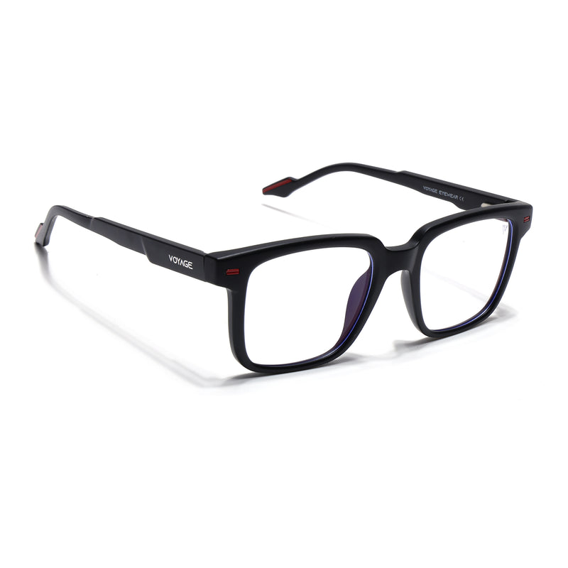Voyage Black Square Eyeglasses for Men & Women (SV003FMG7445-C1)