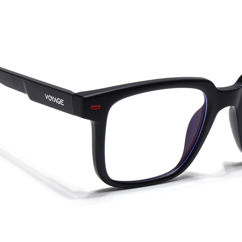 Voyage Black Square Eyeglasses for Men & Women (SV003FMG7445-C1)