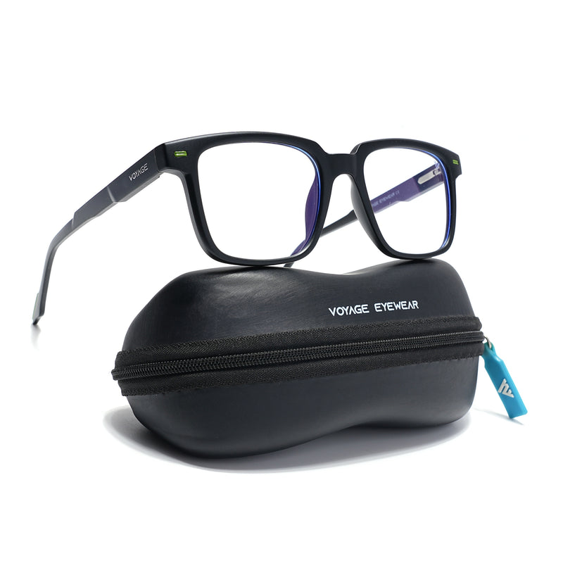 Voyage Black Square Eyeglasses for Men & Women (SV003FMG7446-C2)