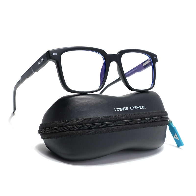 Voyage Black Square Eyeglasses for Men & Women (SV003FMG7447-C3)