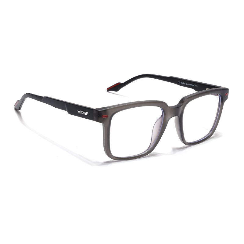 Voyage Dark Grey Square Eyeglasses for Men & Women (SV003FMG7448-C4)