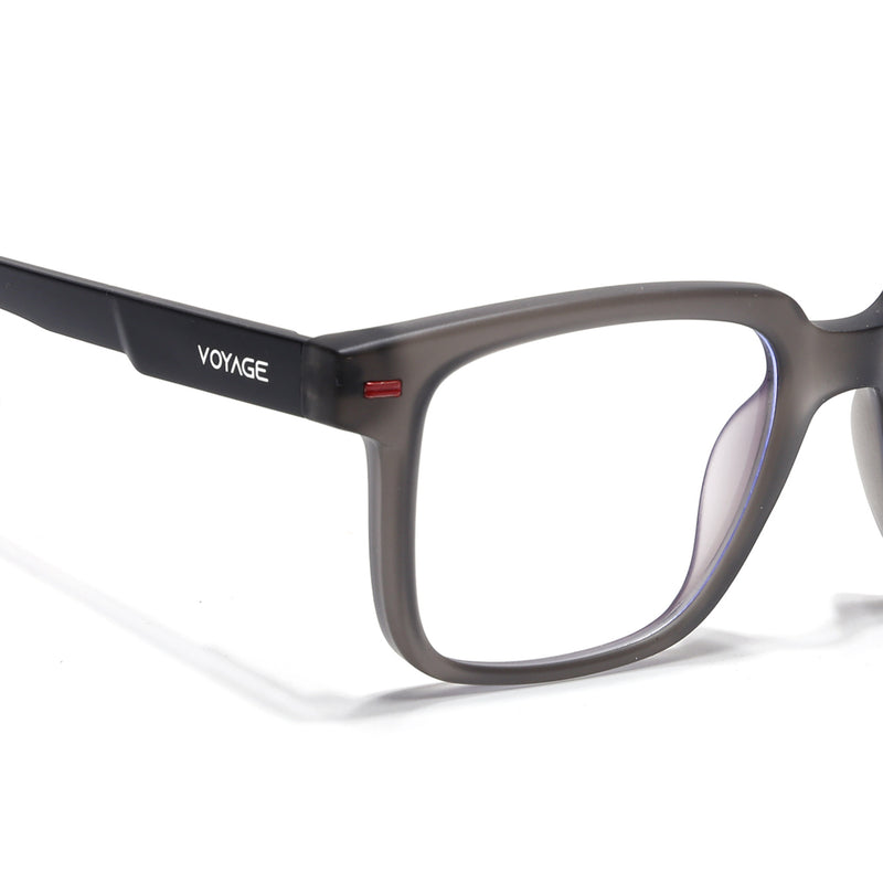 Voyage Dark Grey Square Eyeglasses for Men & Women (SV003FMG7448-C4)