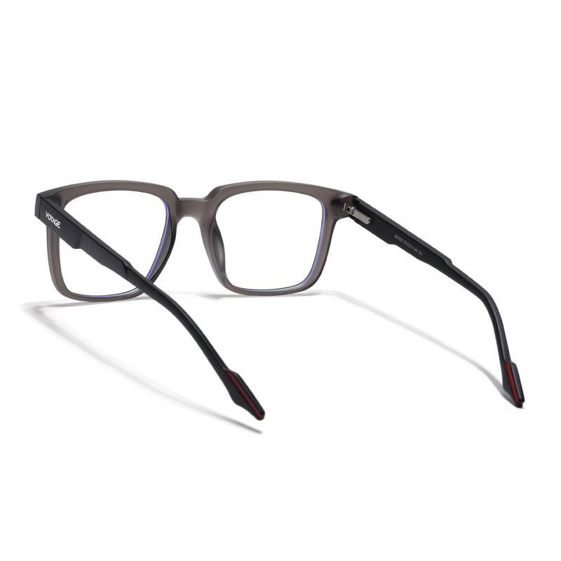 Voyage Dark Grey Square Eyeglasses for Men & Women (SV003FMG7448-C4)