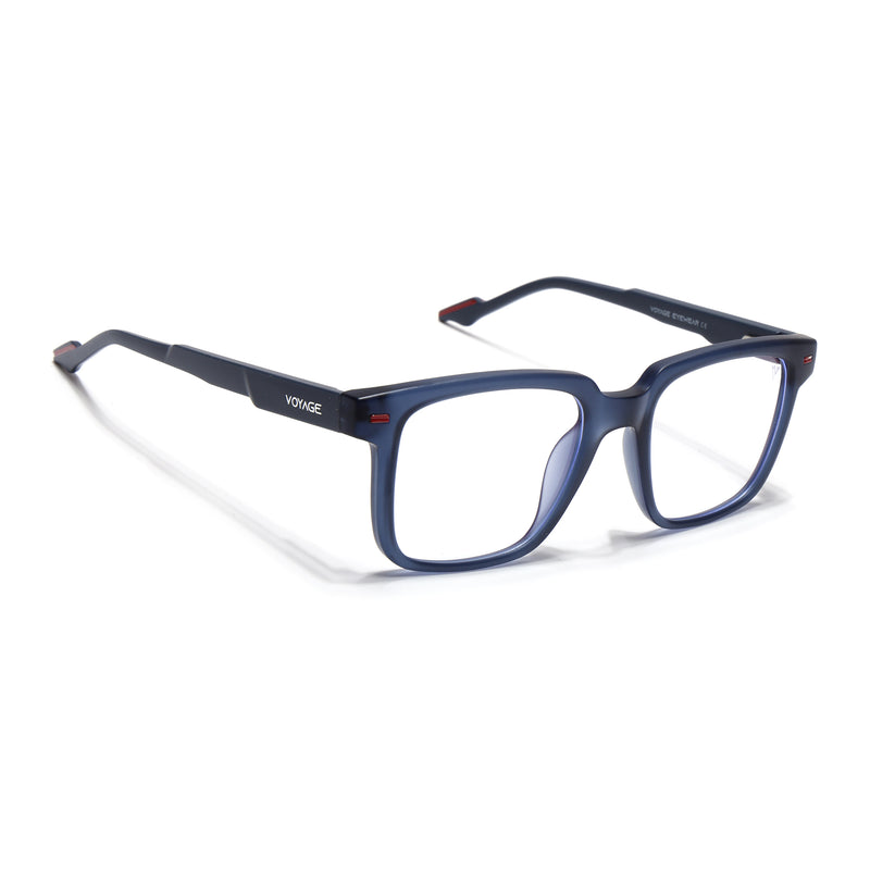 Voyage Blue Square Eyeglasses for Men & Women (SV003FMG7449-C5)