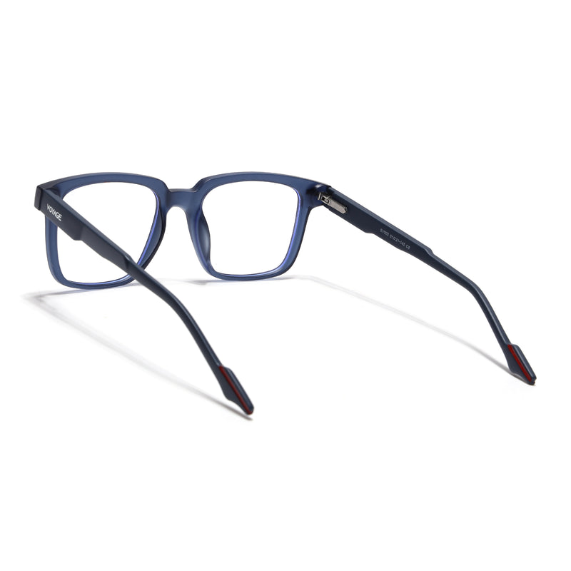 Voyage Blue Square Eyeglasses for Men & Women (SV003FMG7449-C5)