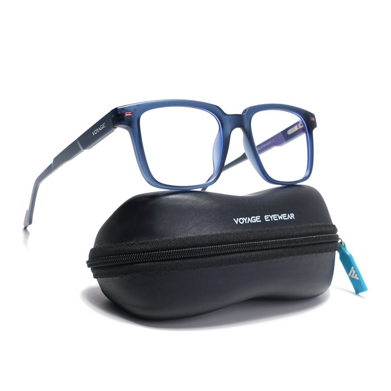 Voyage Blue Square Eyeglasses for Men & Women (SV003FMG7449-C5)