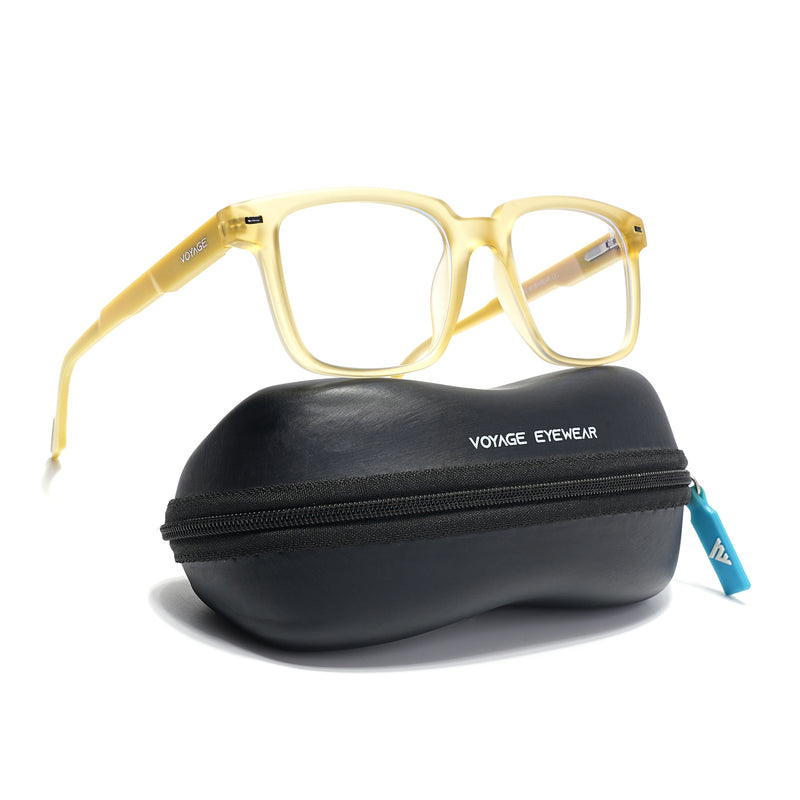 Voyage Yellow Square Eyeglasses for Men & Women (SV003FMG7451-C7)