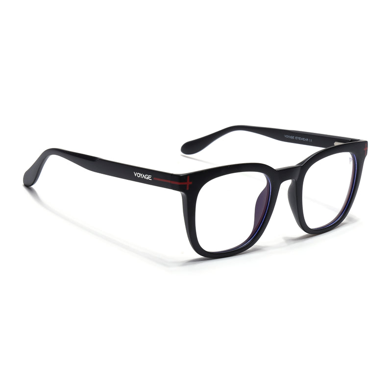 Voyage Black Square Eyeglasses for Men & Women (SV005FMG7461-C1)