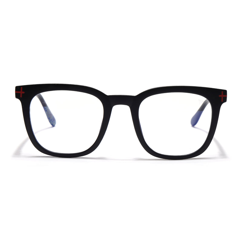 Voyage Black Square Eyeglasses for Men & Women (SV005FMG7461-C1)