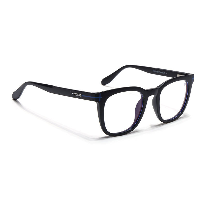 Voyage Black Square Eyeglasses for Men & Women (SV005FMG7462-C2)